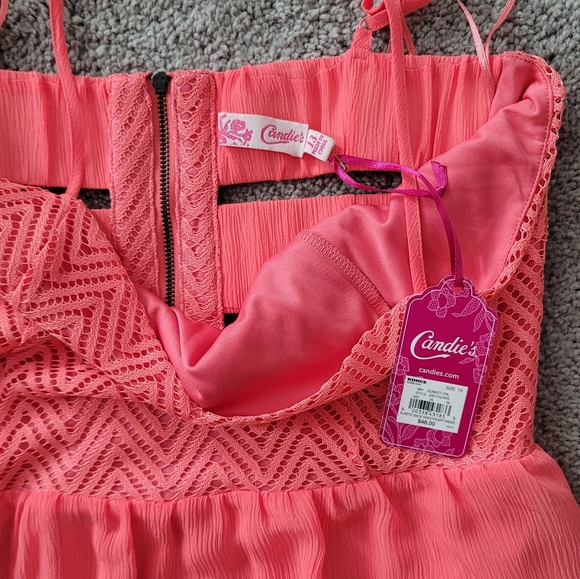 Candie's Sunkist Coral Dress - Picture 2 of 3